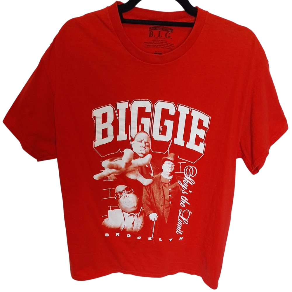 Notorious B.I.G. Biggie Sky's the Limit Brooklyn Red T-Shirt Unisex - Size L